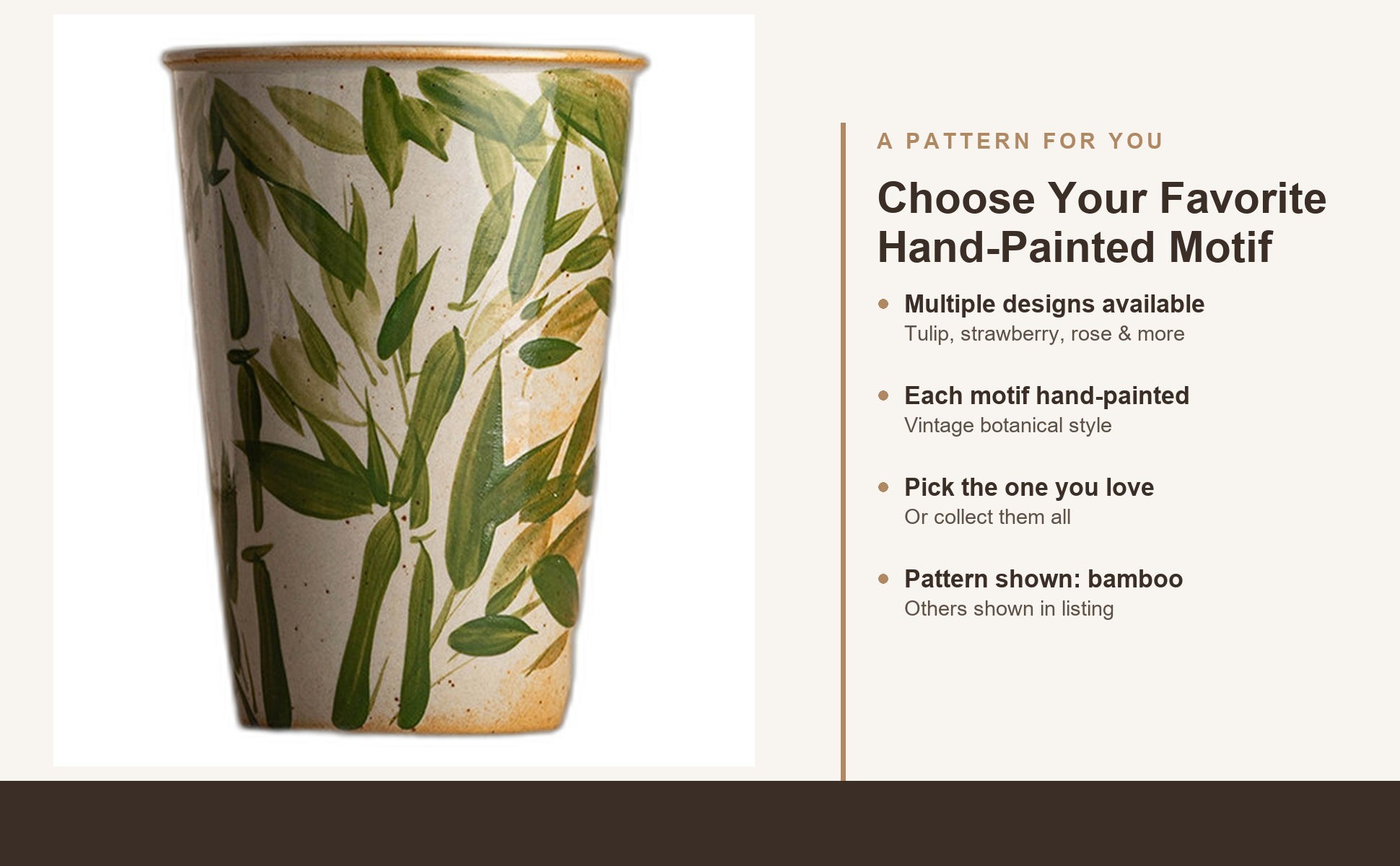 Design patterns of Handcrafted Ceramic Cola Mug, Chinese Retro Style, Underglaze Hand-Painted