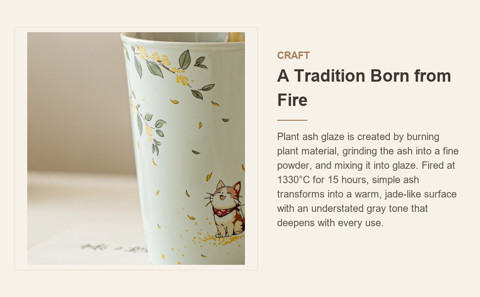 Plant ash glaze fired at 1330 degrees Celsius for 15 hours