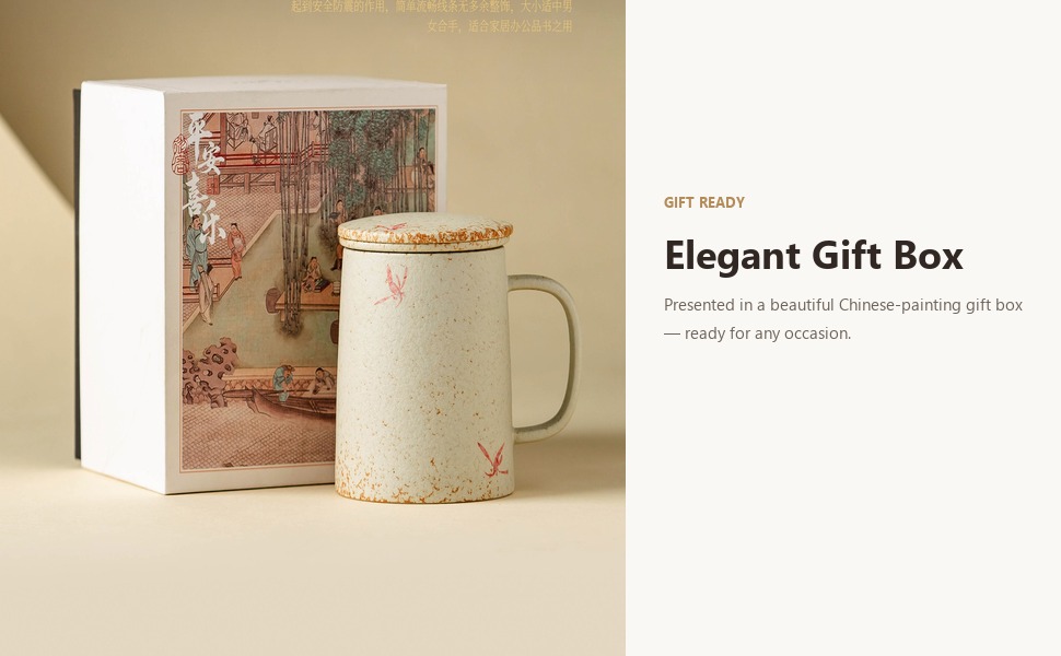 Pink orchid tea mug in an elegant gift box