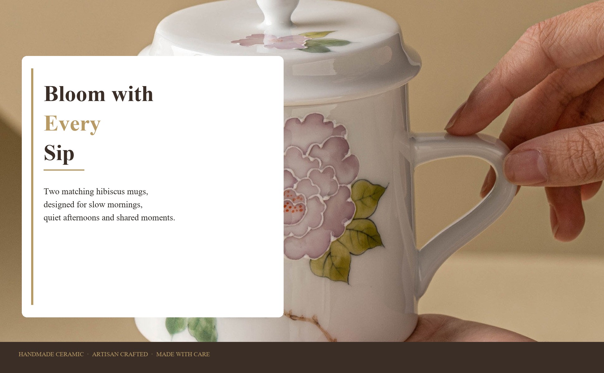 Hibiscus mug set used for sharing tea or coffee